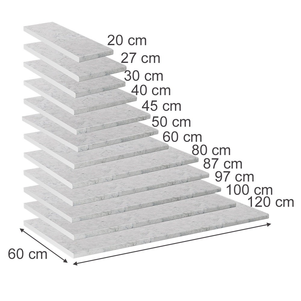Vicco Top cucina Bianco/marmo 30 cm