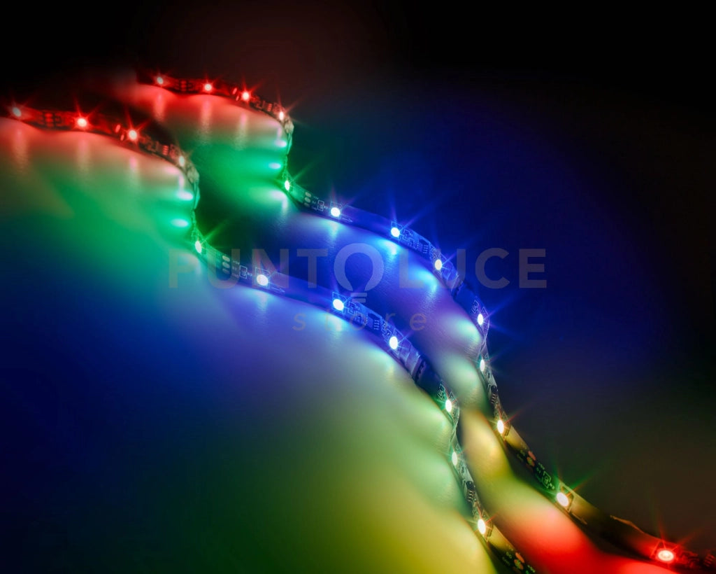SCREEN STRISCIA LED ANCHE CON EFFETTO RGB RAINBOW CON EFFETTO SOUND ED ATTACCO USB X CON TELECOMANDO MULTIFUNZIONE L. 1,2 METRI 2,5W DIMMERABILE