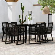 Set Mobili da Pranzo per Giardino 7 pz Nero 3099152