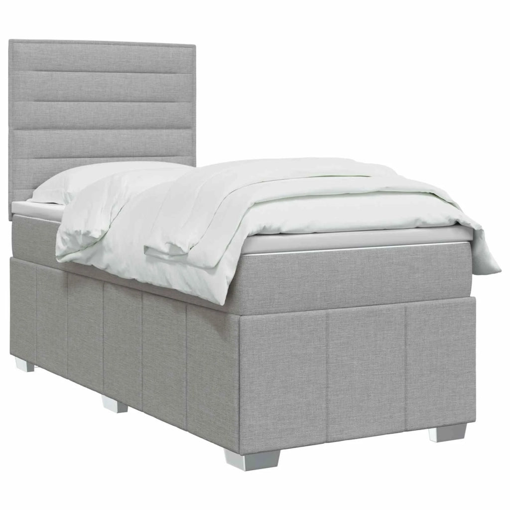 Letto Box Spring LED con Materasso Grigio Chiaro 80 x 200 cm 3455465