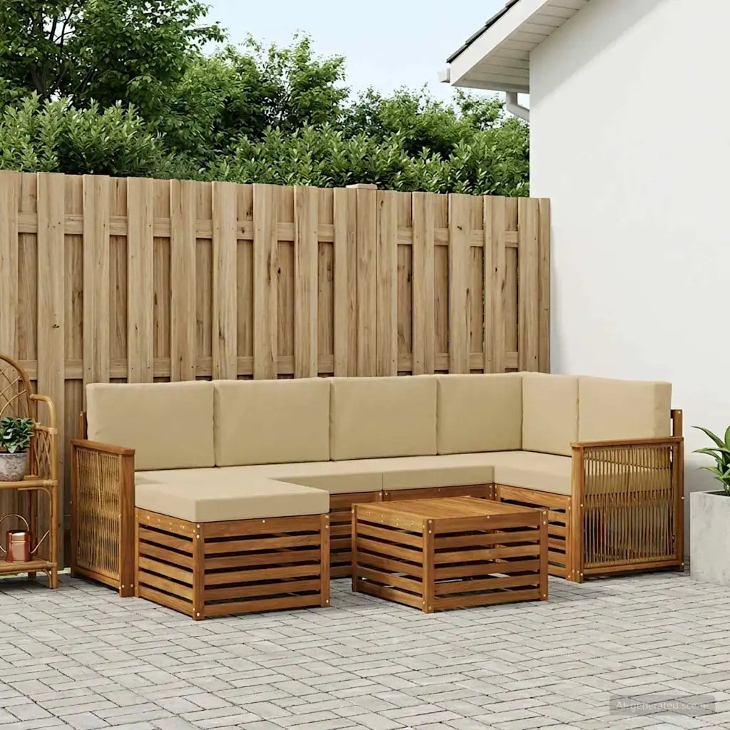 Set divano sezionale con cuscino 6 pcs Naturale 3384599