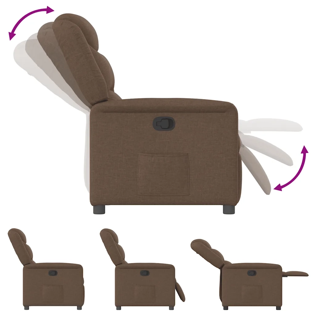 Poltrona Reclinabile in Tessuto Marrone 4015600