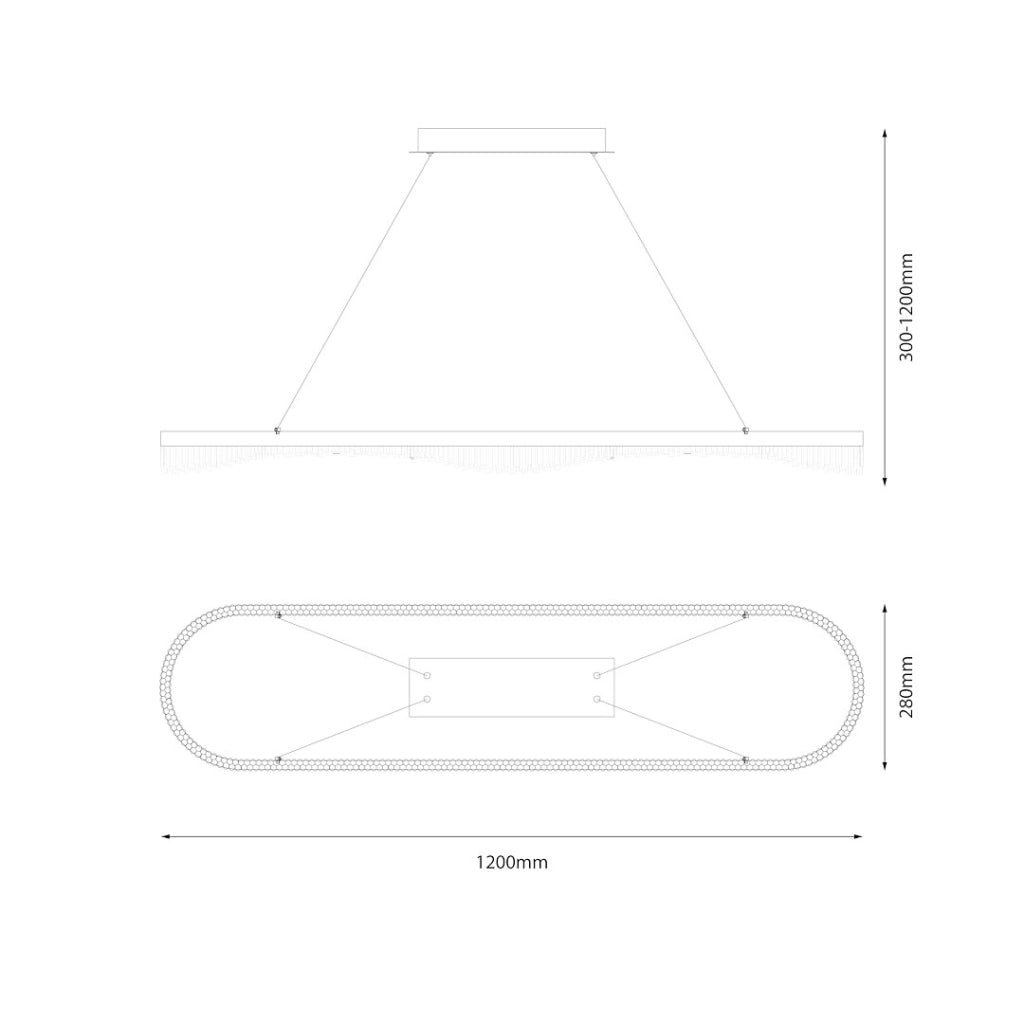 Lampada sospesa PRECIOSA oro LED 45W 4000K Milagro