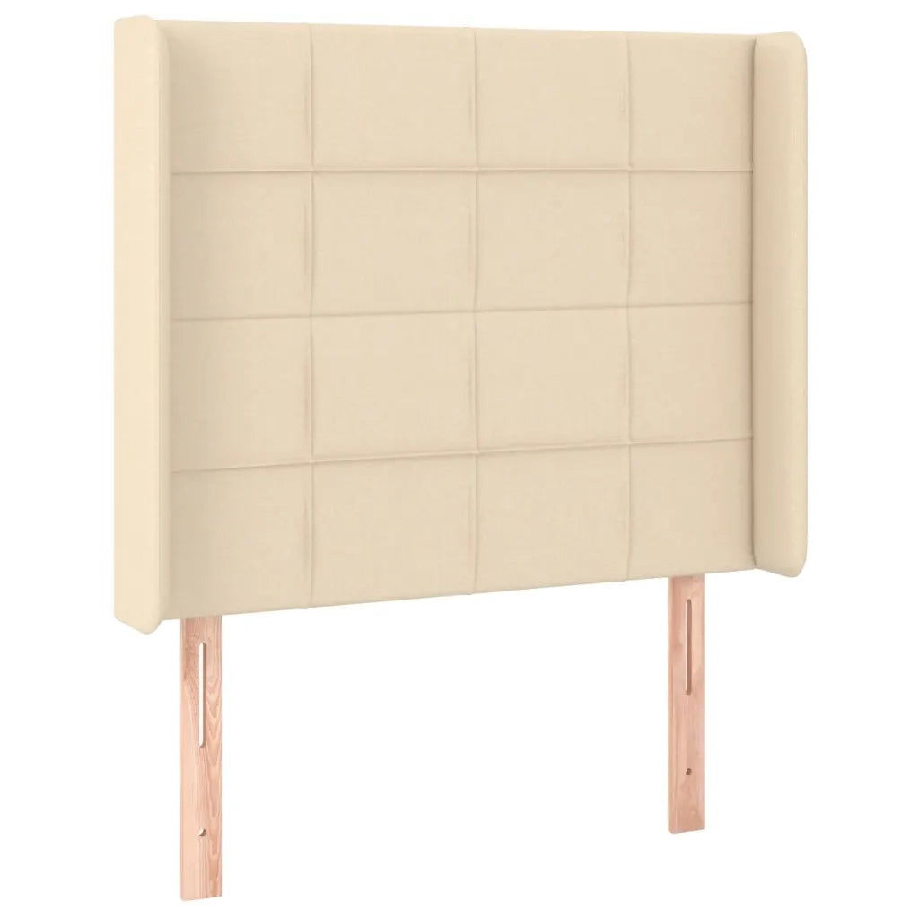 Testiera | Testata ad Orecchio Crema 103x16x118/128 cm in Tessuto