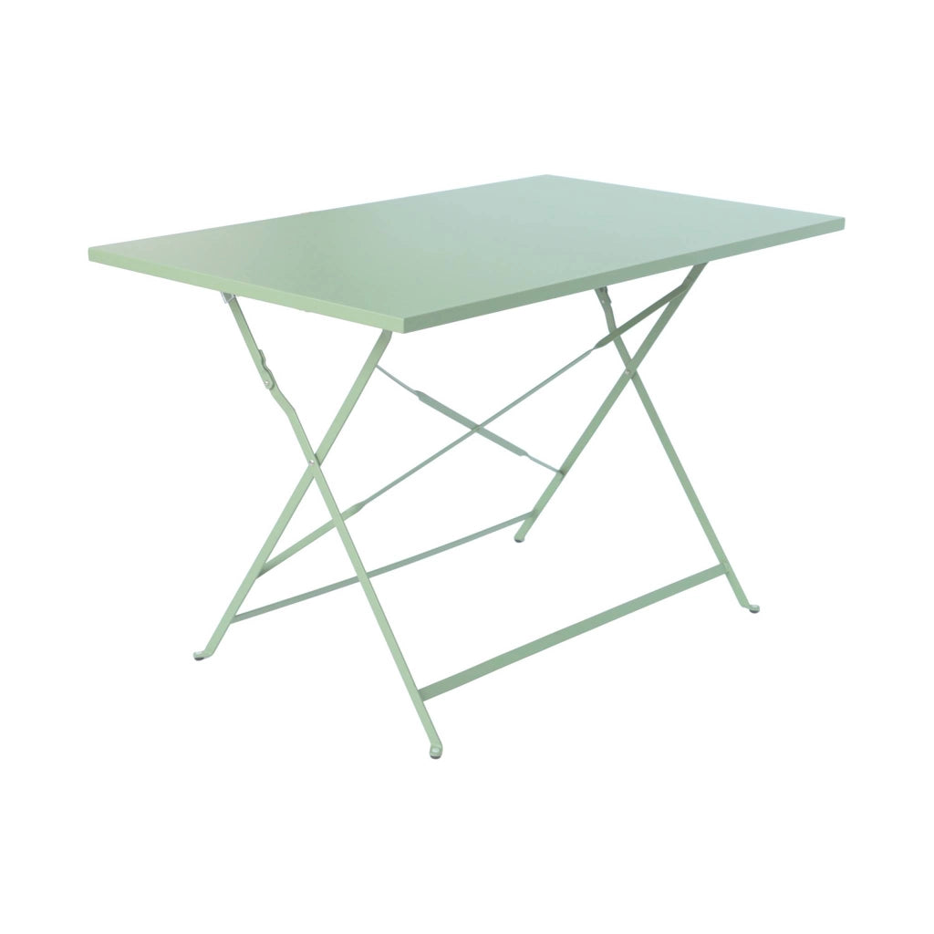 Tavolo da giardino pieghevole in acciaio, 4 posti, 110cm, verde grigio