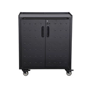 Mobile basso da garage con 2 ante, nero