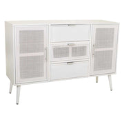 Credenza in legno e rete bianca 120x40,5x81h