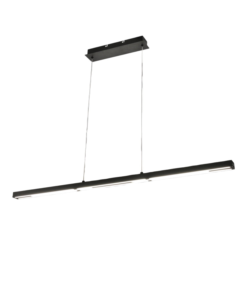 Lampada a Sospensione LED Ling 40W 4800lm 3000K, Struttura in Metallo e Metacrilato Nero, Classe 2, Dimmerabile - Ling Series