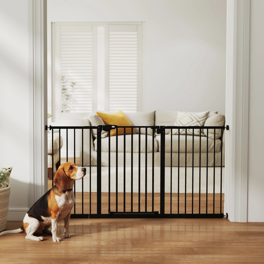 Cancello di sicurezza per porte e scale ¨C zephmum ¨C Nero metallo 74-147,5 cm