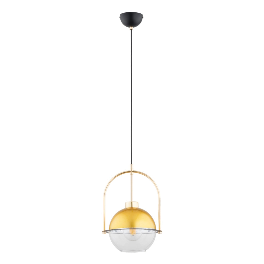 Sospensione Alfa Eridum sfera vetro oro/nero Ø25cm E27