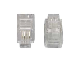 SPINA MODULARE PASSO 4/4 RJ11 TRASPARENTE - 100 pezzi