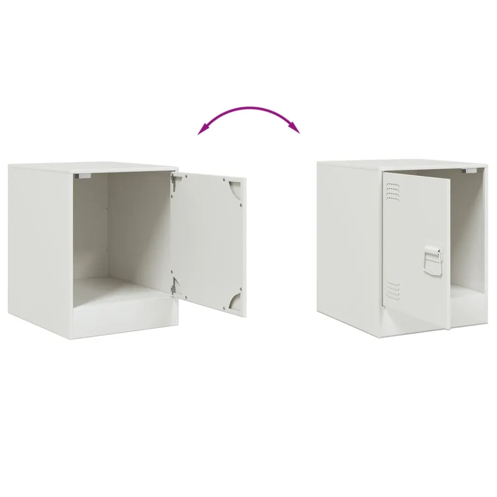 Comodino Bianco 34,5x39x44 cm in Acciaio 841617