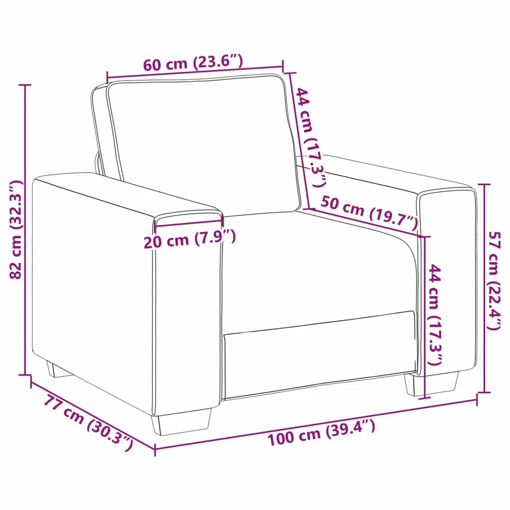 Poltrona | Sedia Relax Sofa Grigio scuro 100 cm Tessuto