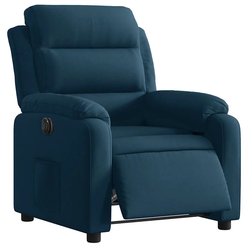 Poltrona Reclinabile Elettrica Blu in Velluto 3205080