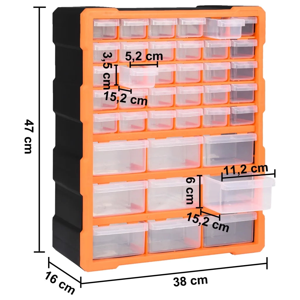 Mobile Contenitore con 39 Cassetti 38x16x47 cm 147585