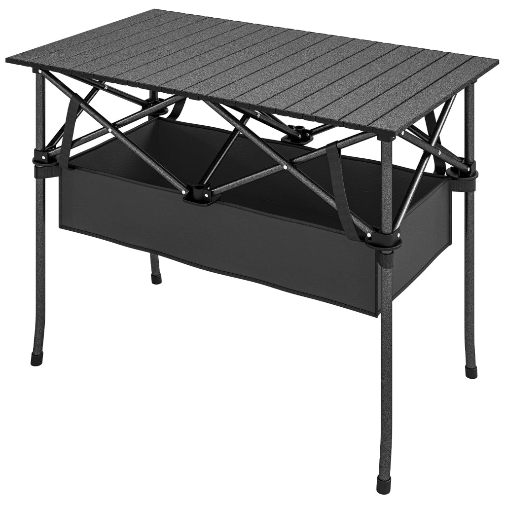 Tavolo pieghevole da giardino con rete e borsa ¨C zephmum ¨C Nero