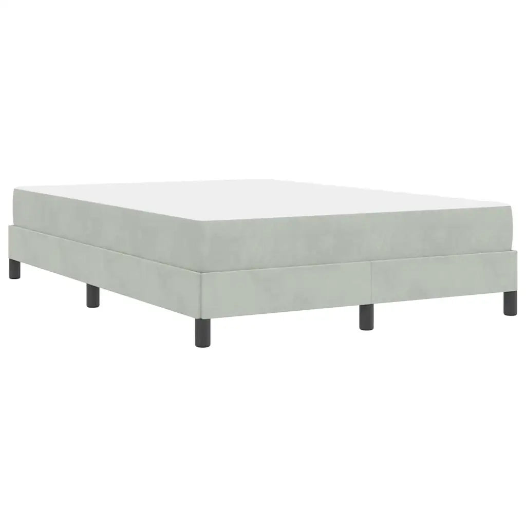 Letto a molle con materasso Grigio chiaro 160 x 210 cm Tessuto