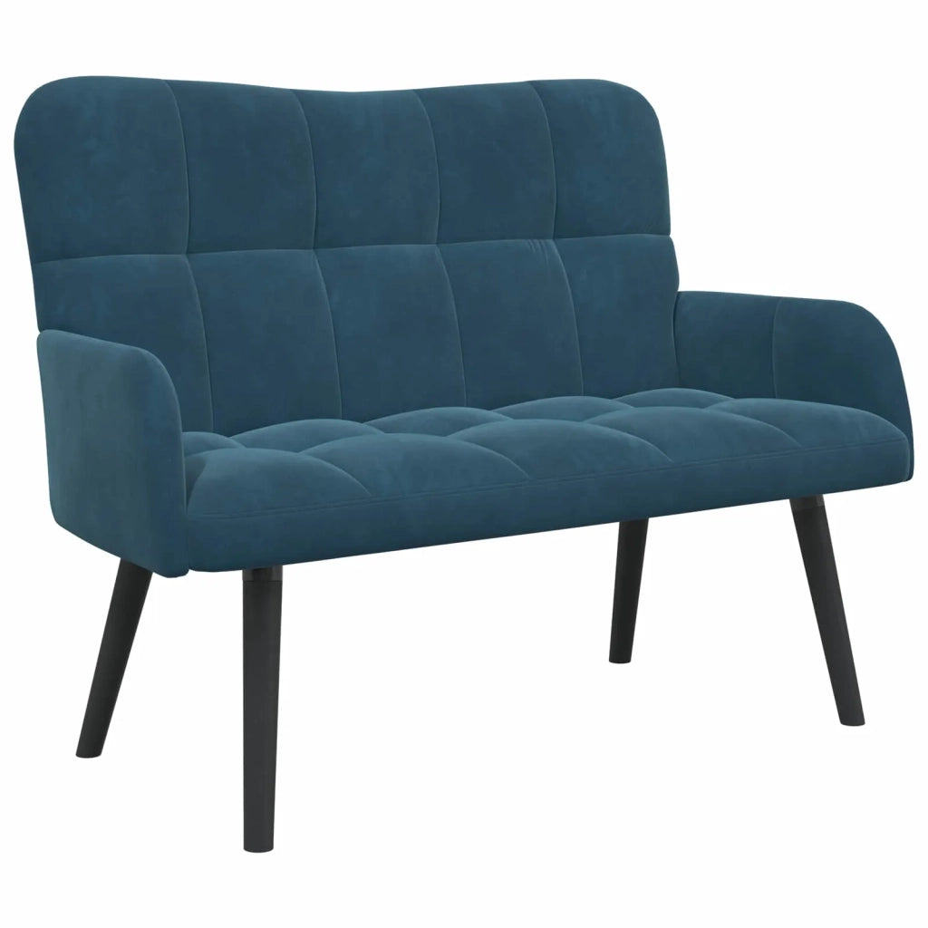 Sofa a Due Posti Blu 115 x 61 x 87 cm Velluto 42028948