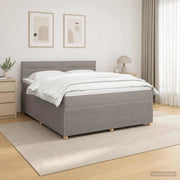 Letto box spring con materasso Tortora 140 x 190 cm Tessuto 3451458