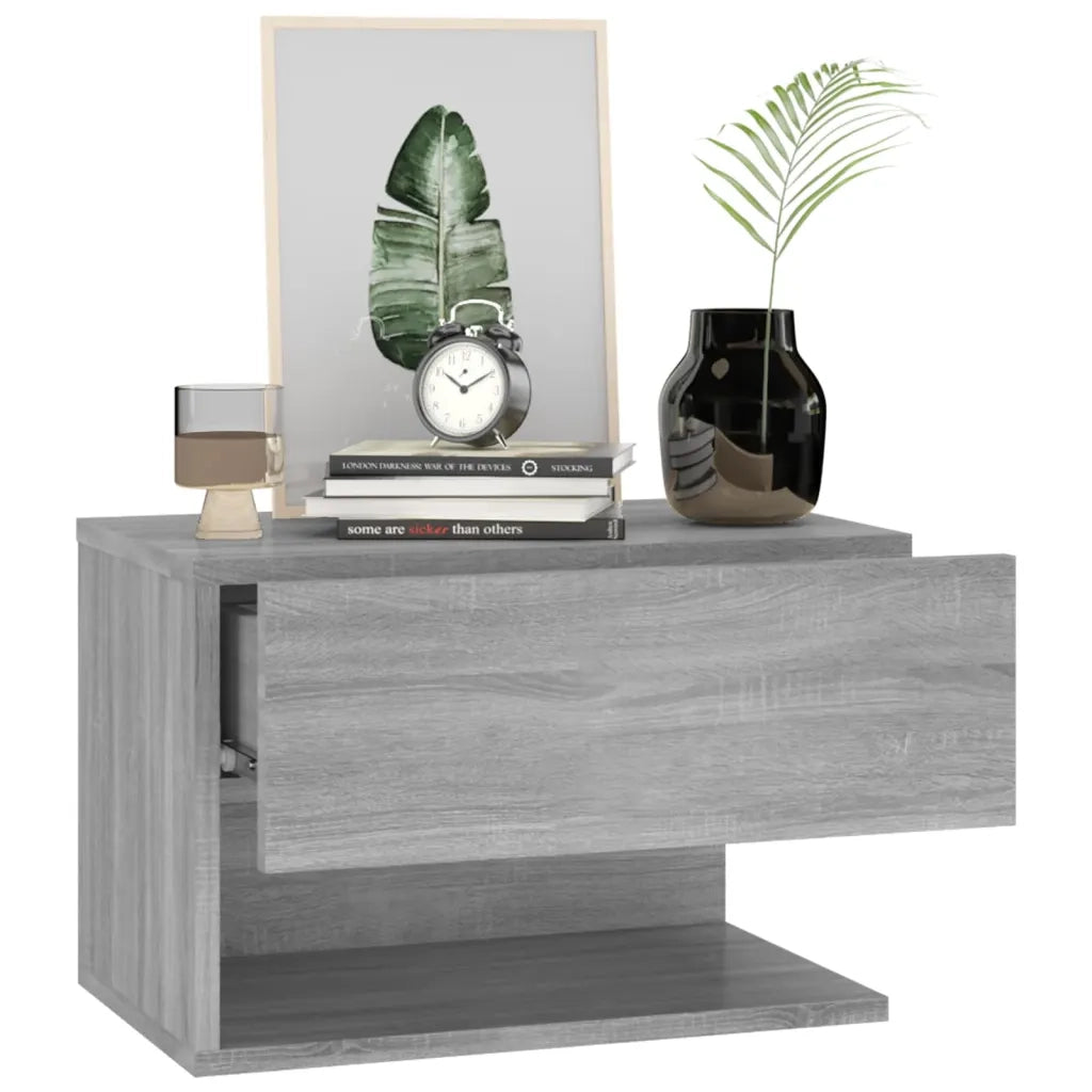 Comodini a Muro 2 pz Grigio Sonoma 816949