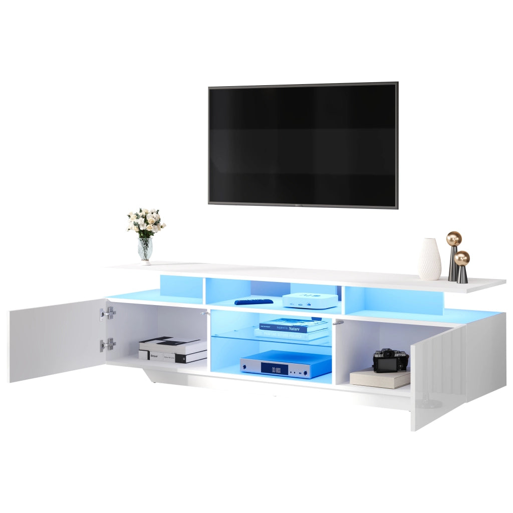 Cassettiera TV bianca in MDF lunghezza 160 cm