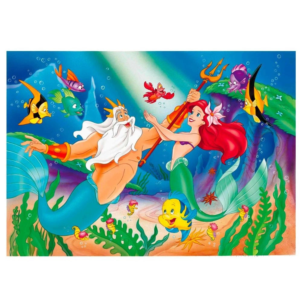 Trade Shop - Puzzle Maxi Sirenetta Disney 2 In 1 Double Face 108 Pezzi Gioco Per Bambine -