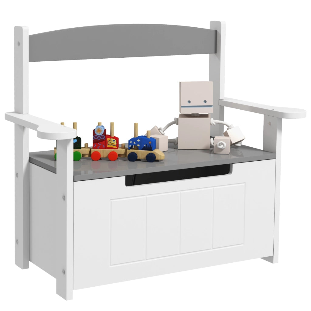 Scrivania per Bambini con Ripiani e Cassetto ¨C Minimal ¨C Grigio e Bianco 68.5x34x58 cm