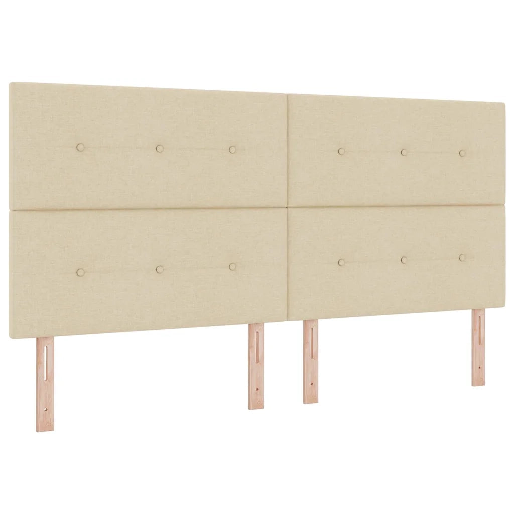 Letto a molle con materasso Crema 140 x 200 cm Tessuto