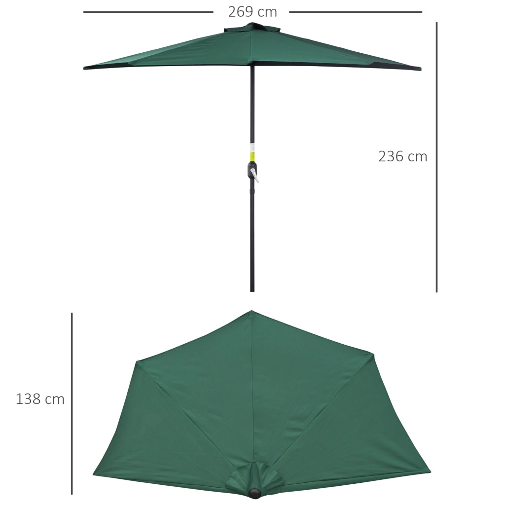 Ombrellone da balcone ? 2,7 m ¨C Minimal ¨C verde metallo poliestere