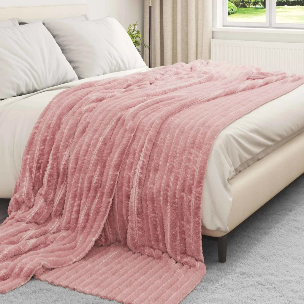 Coperte da Pile 6 pz Rosa 240 x 220 cm Panno