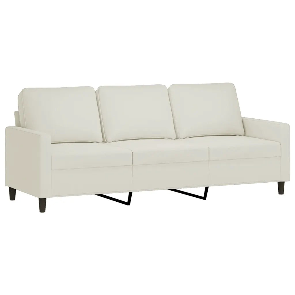 Set di Divani 3 pz con Cuscini Crema in Velluto 3201534