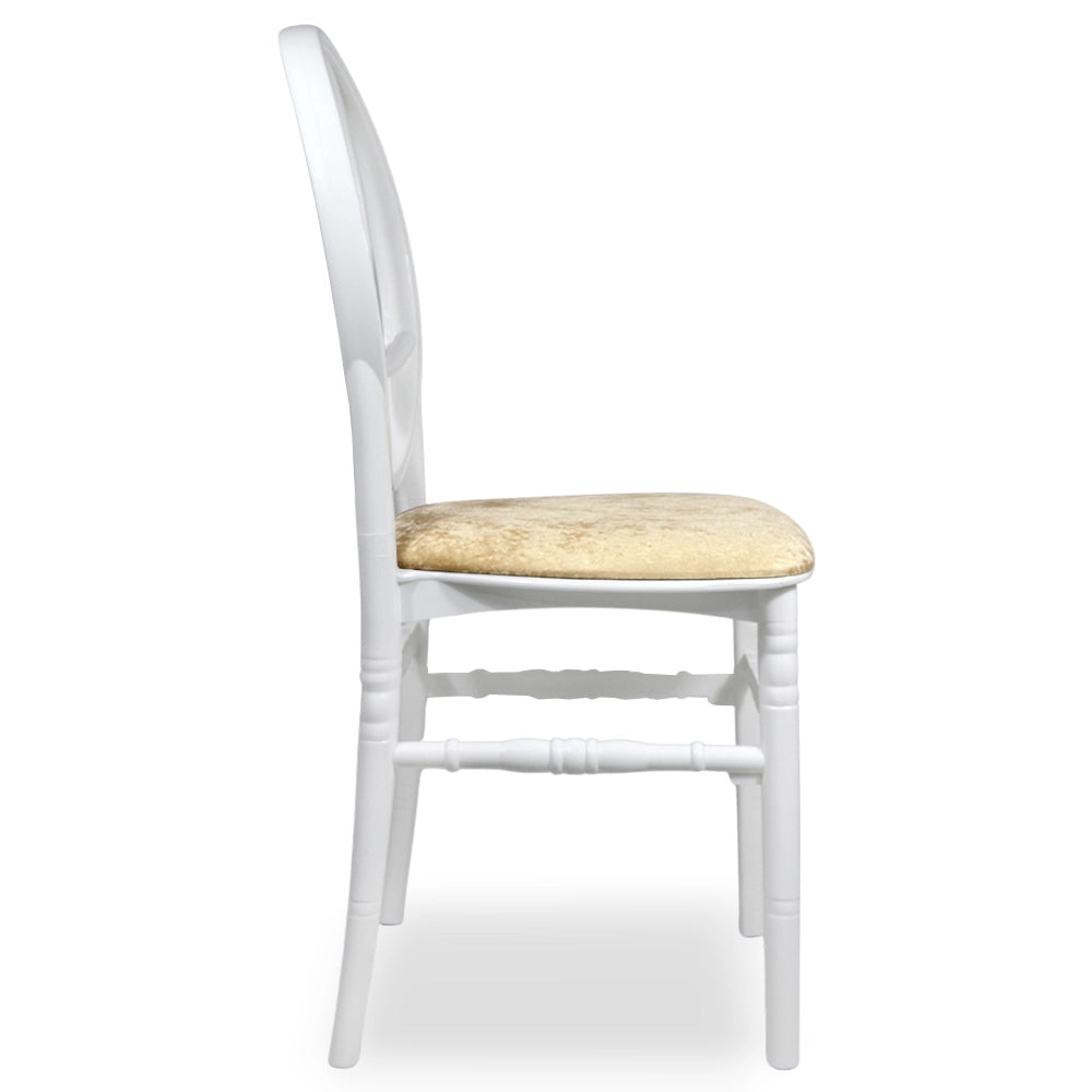 Set da 20 Sedie New Phoenix in Plastica Bianche con cuscino vellutino