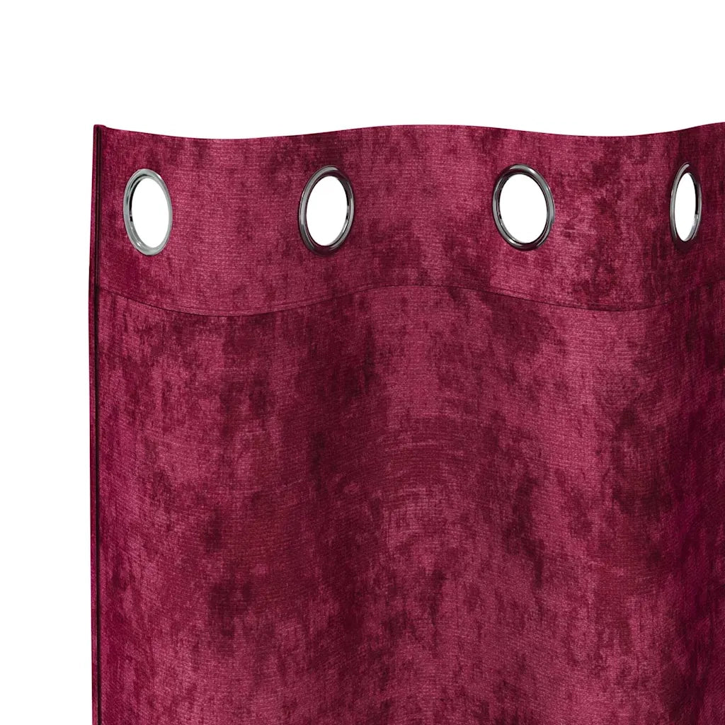 Tende in Velluto 2 pz Rosso vino 225 x 140 cm Velluto