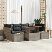 Set da Pranzo per Giardino con cuscino 7 pcs Grigio e Marrone 3349915