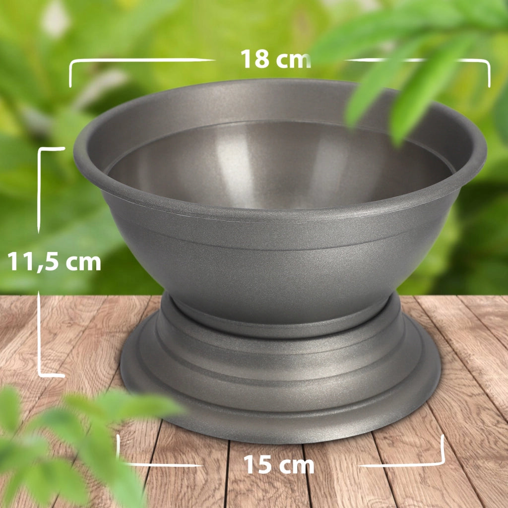 Vaso da fiori KADAX per lapide da cimitero, con coperchio in plastica, 18 cm.