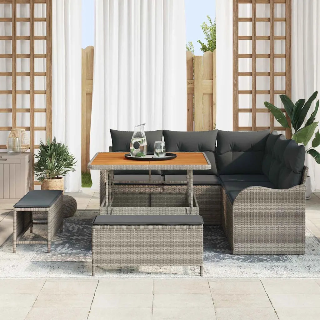 Set Divano da Giardino con cuscino con cuscino 8 pcs Grigio 3364208