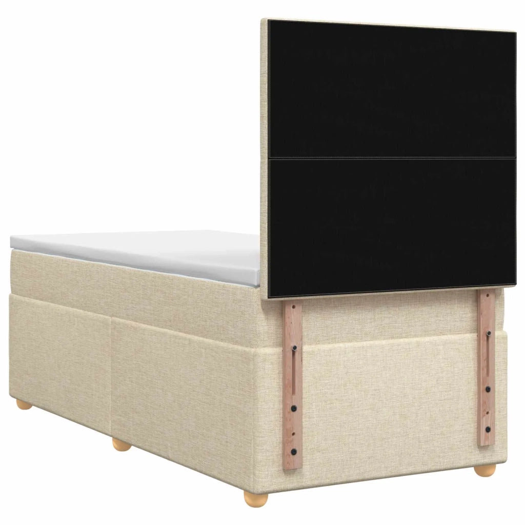 Letto box spring con materasso Crema 100 x 200 cm Tessuto 3455285
