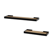 Vicco Scaffale a muro Nero/quercia 60 x 3 cm Set di 2