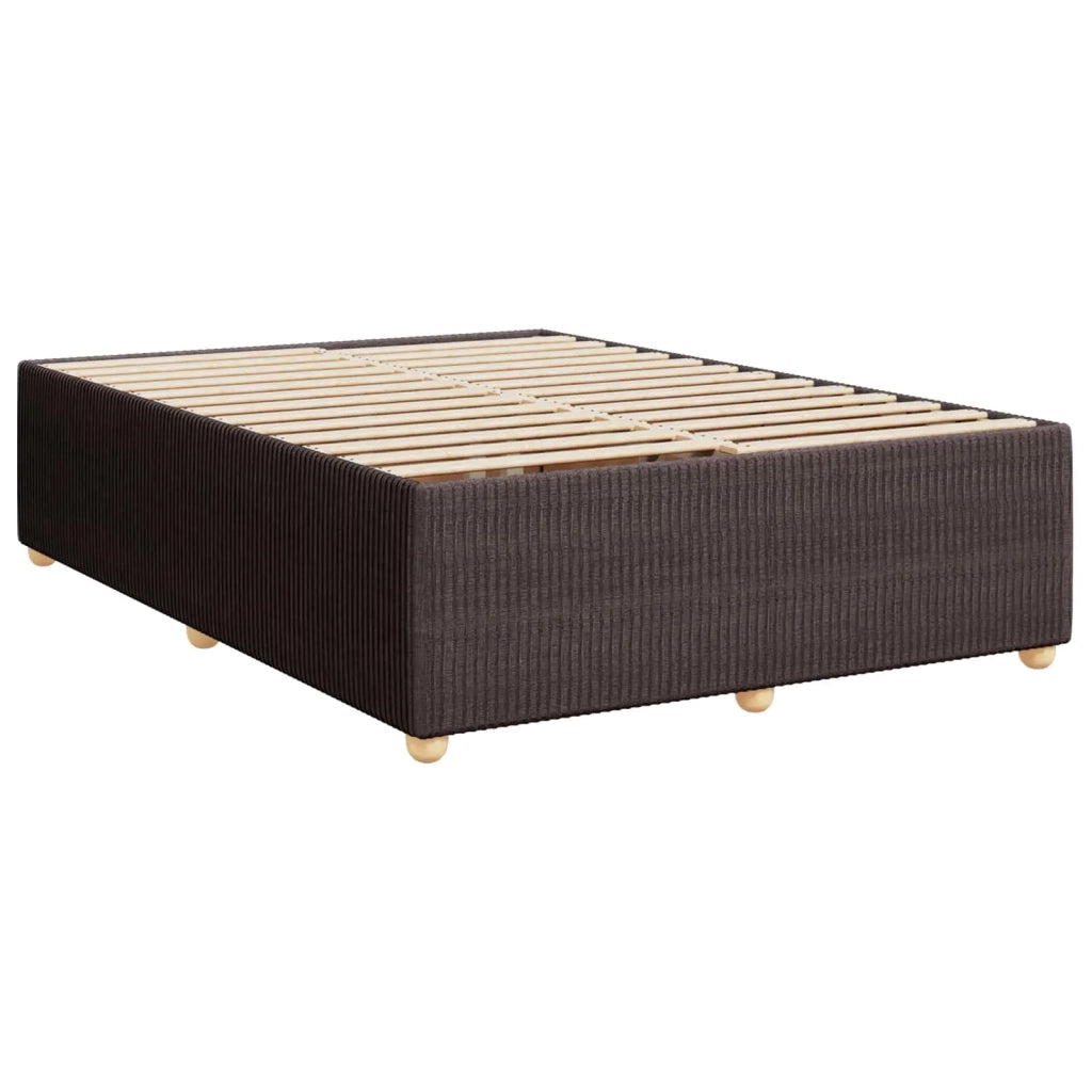 Letto box spring con materasso Marrone Scuro 140 x 190 cm 3452928