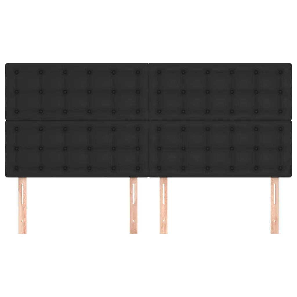 Testiera-Testata-Testiera Decorativa Nera 160x5x118/128 cm in Similpelle 726159