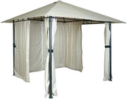 Pergola 3x3m con parete laterale, terrazza in crème-beige