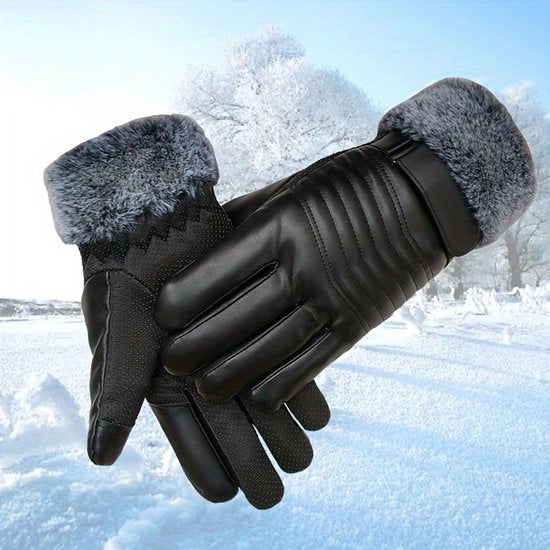 Maniche calde per uomo con touchscreen antiscivolo | Sci e bicicletta | Polso regolabile