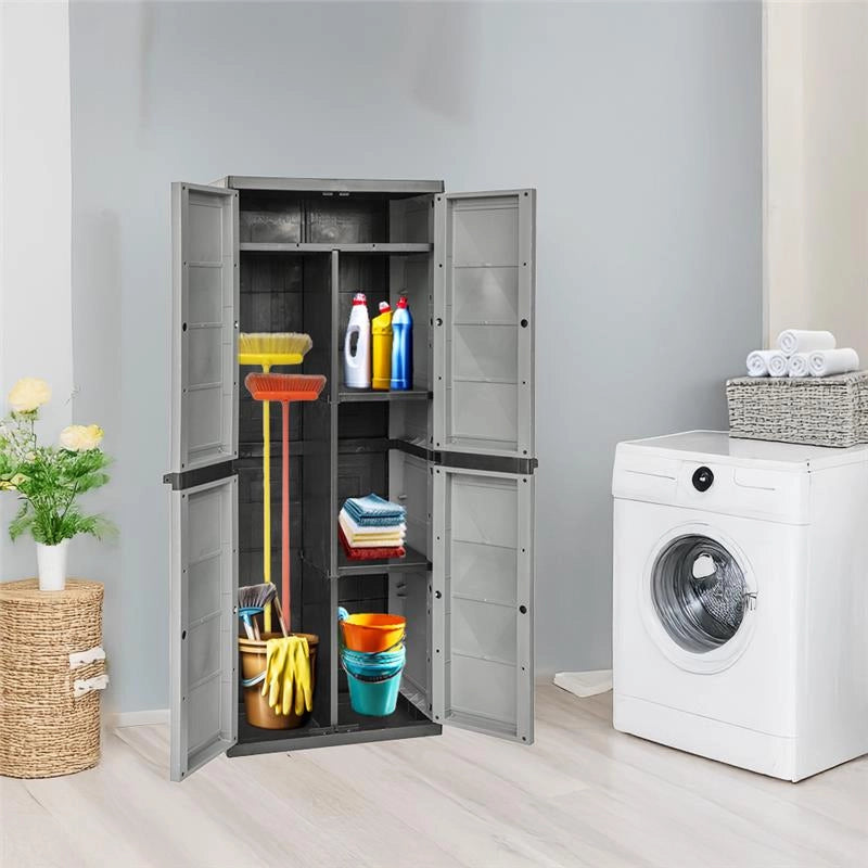 ARMADIO BASIC LINE CON 1 PORTA SCOPE E 3 RIPIANI REGOLABILI - DARK GREY DIMENSIONE 65X37X165