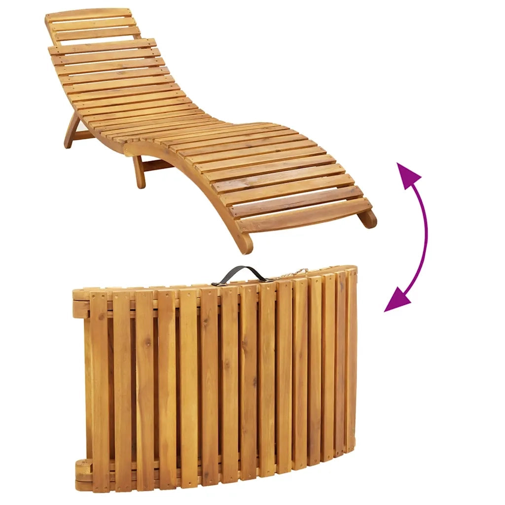 Lettini Prendisole con Cuscini 2 pz Legno Massello di Acacia 3214836