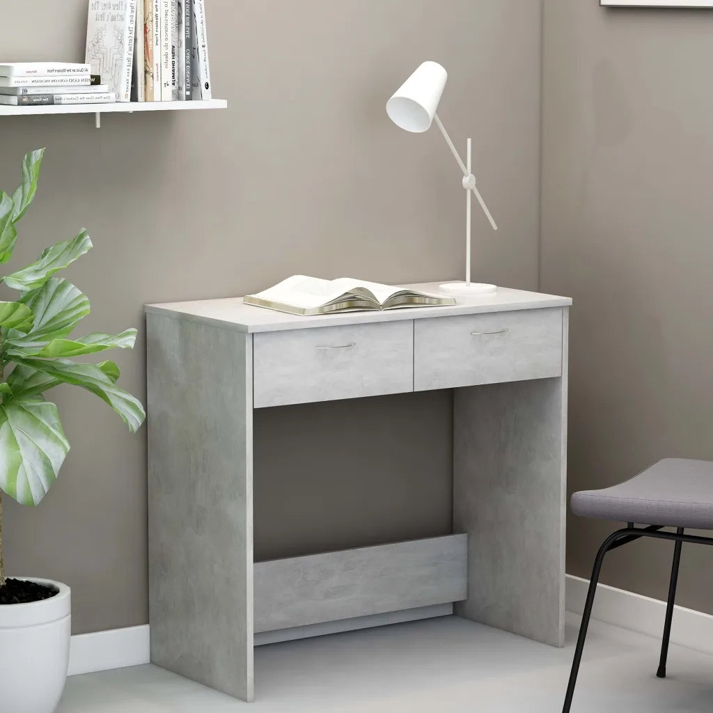 Scrivania Grigio Cemento 80x40x75 cm in Legno Multistrato 801359