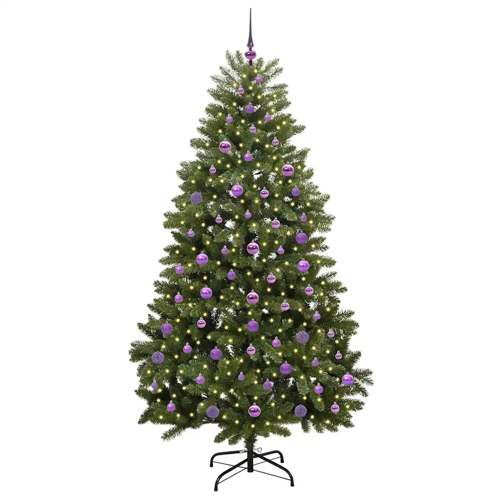 Albero di Natale Artificiale-Albero Natalizio Verde 210 cm PVC e Metallo 597100