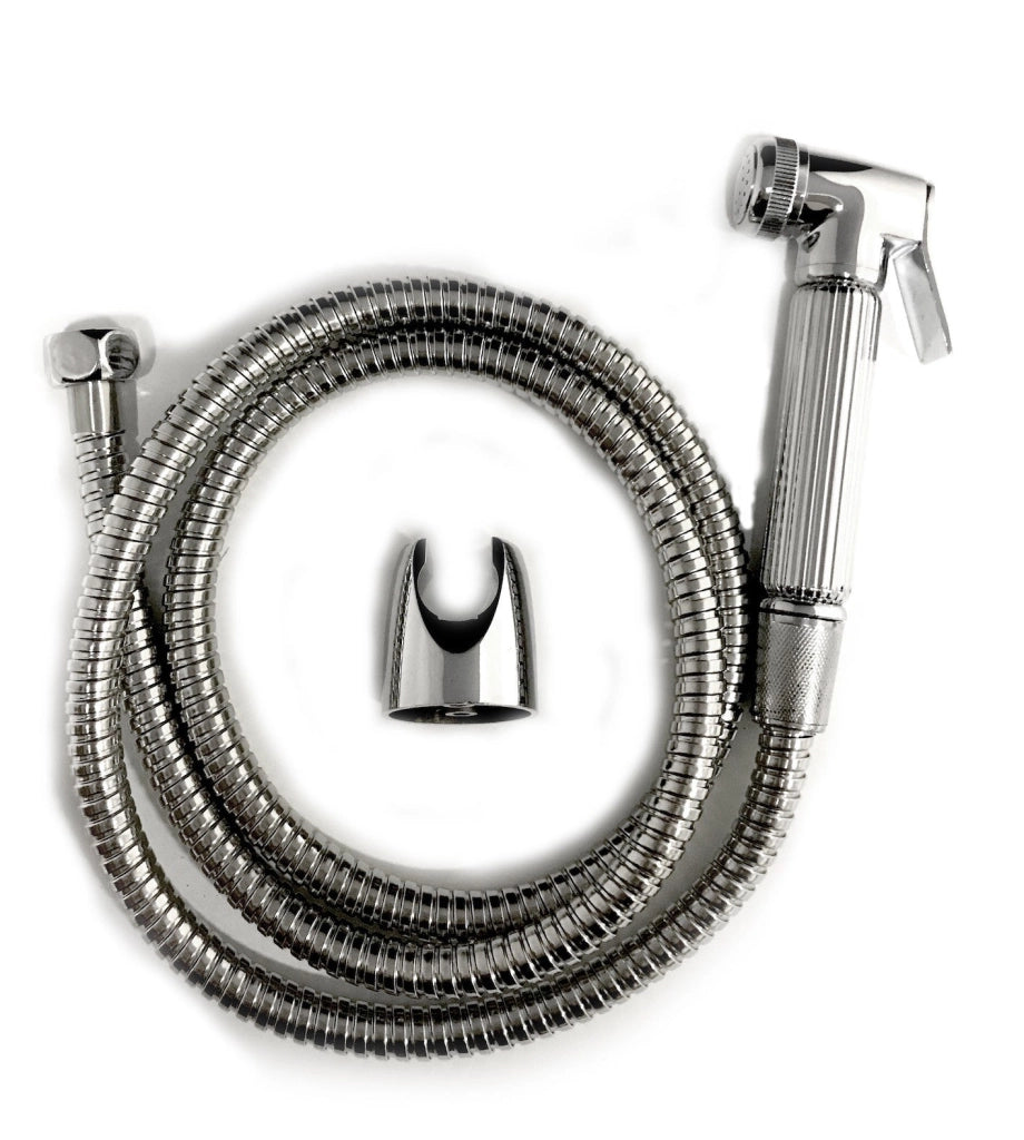 Kit per wc in ottone completo di flessibile 150 e supporto abs