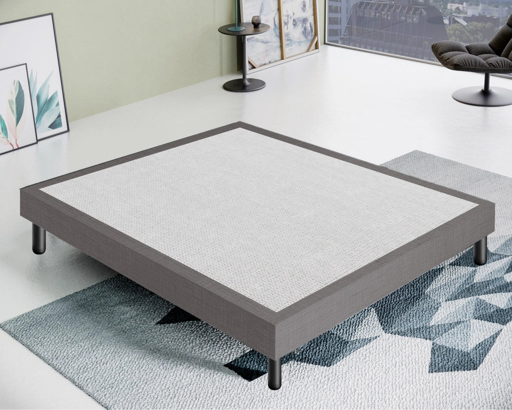 Letto Sommier Singolo 90x200 Rivestito - Resistente fino a 120 Kg per Persona – IGNIFUGO Classe 1M – Colore Grigio