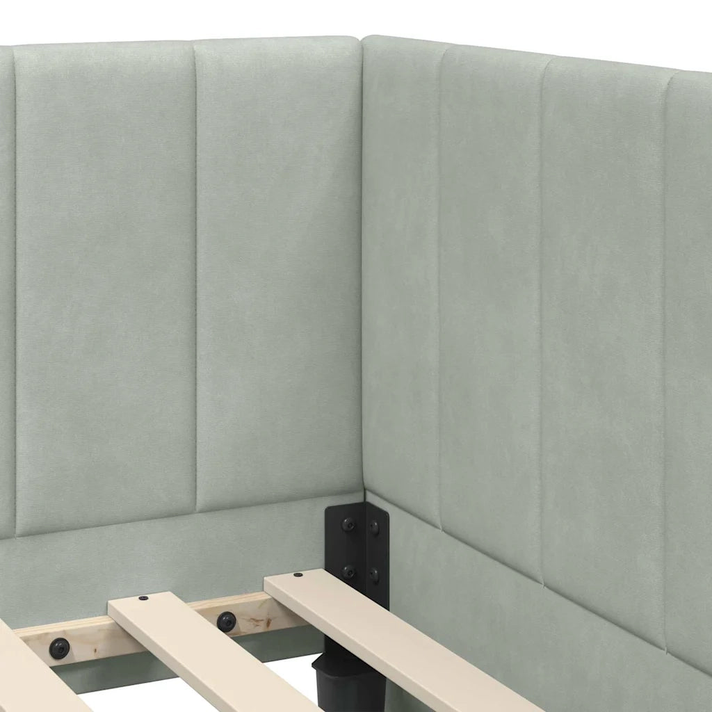 Struttura Letto Angolare con Materasso 2 pcs Grigio chiaro 3393908