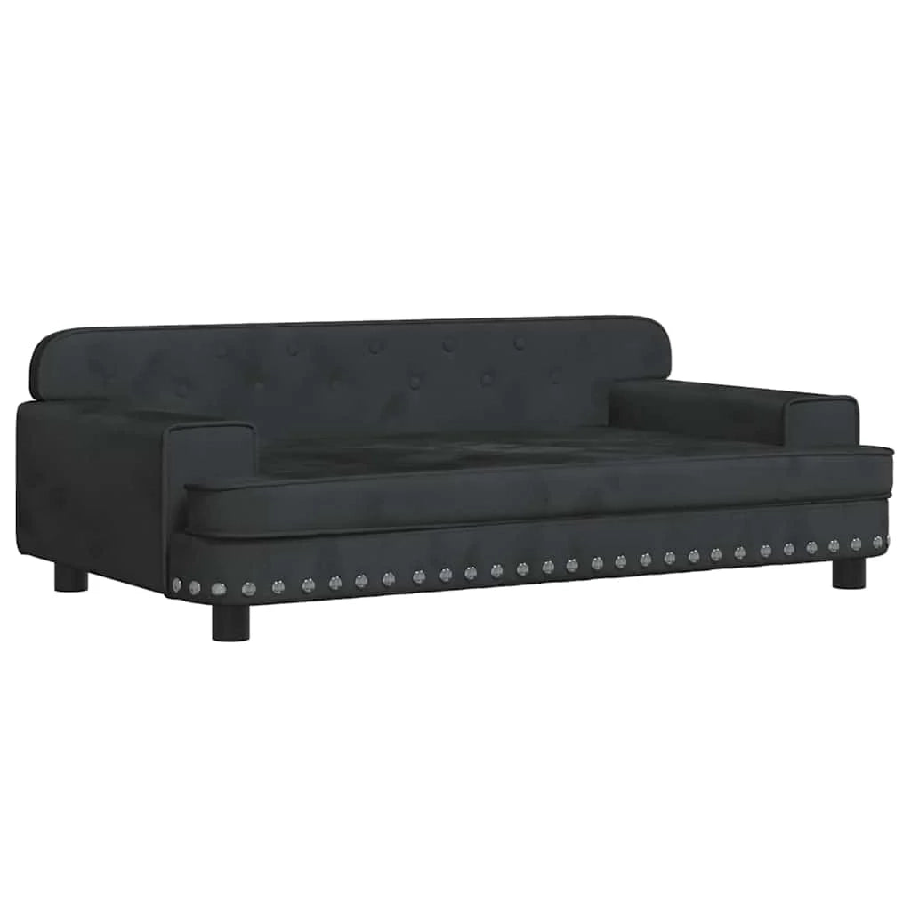 Cuccia per cani con cesto divano confortevole 90 x 53 x 30 cm velluto nero 02_0042998